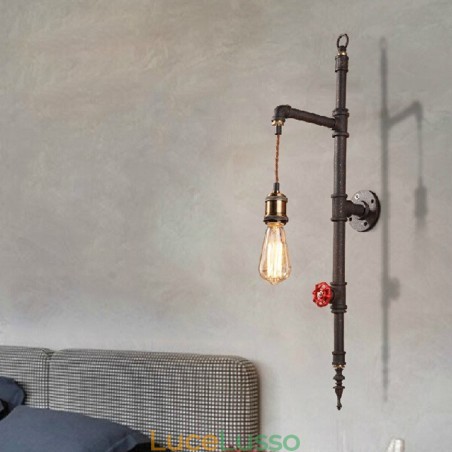 Lampada da parete retrò creativa rurale a razzo con parete a tubi Lampada da parete retrò creativa rurale a razzo con parete a tubi