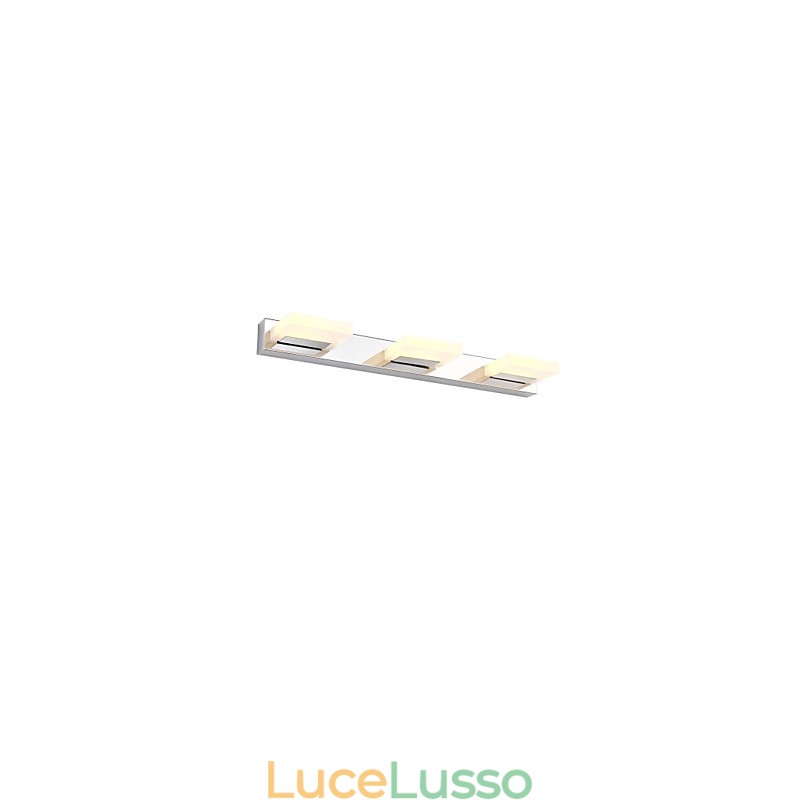 Lampada a specchio in acciaio inox e acrilico