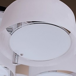 Lampadario moderno contemporaneo in metallo cromato a filo