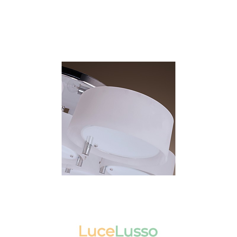 Lampadario moderno contemporaneo in metallo cromato a filo