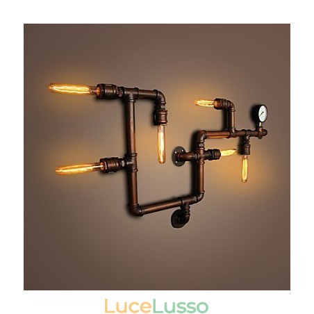 Lampada da parete Applique da parete 6 luci Finitura bronzo Stile industriale Rustico Lodge Metallo Lampada da parete Applique da parete 6 luci Finitura bronzo Stile industriale Rustico Lodge Metallo