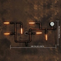 Lampada da parete Applique da parete 6 luci Finitura bronzo Stile industriale Rustico Lodge Metallo