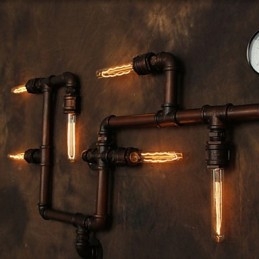 Lampada da parete Applique da parete 6 luci Finitura bronzo Stile industriale Rustico Lodge Metallo
