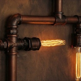Lampada da parete Applique da parete 6 luci Finitura bronzo Stile industriale Rustico Lodge Metallo