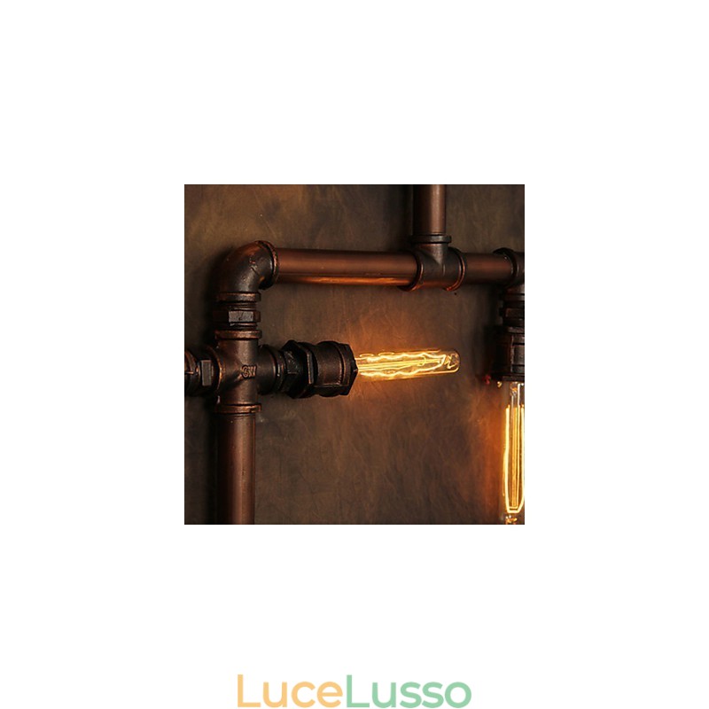 Lampada da parete Applique da parete 6 luci Finitura bronzo Stile industriale Rustico Lodge Metallo