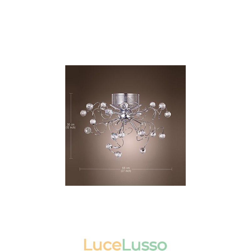 Lampadario Cristallo Design Moderno Living 9 Luci
