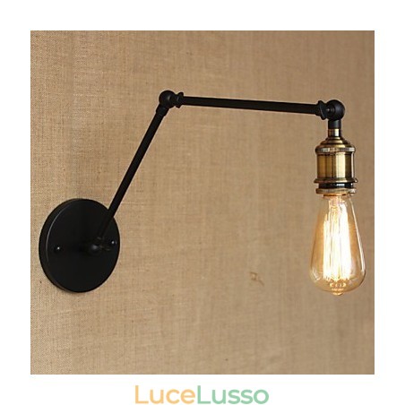 Una semplice lampada da parete moderna americana senza paralume in specchio e braccio in ferro Una semplice lampada da parete moderna americana senza paralume in specchio e braccio in ferro