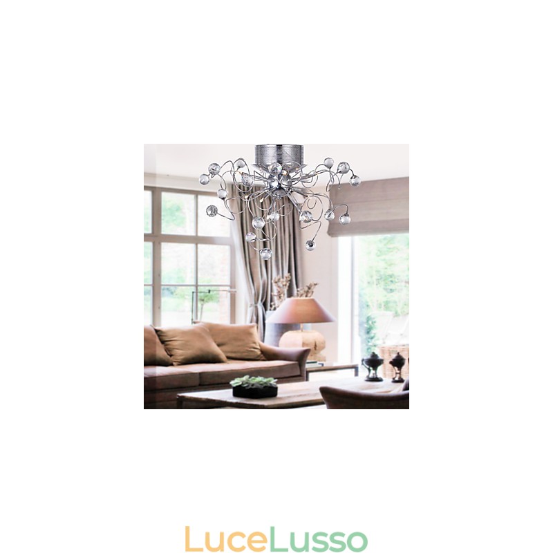 Lampadario Cristallo Design Moderno Living 9 Luci