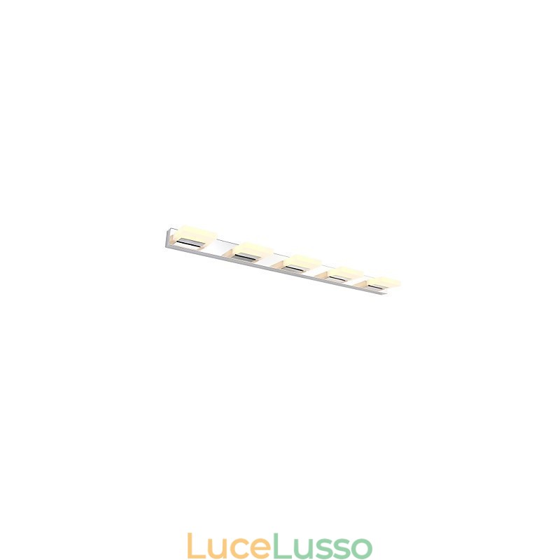 Lampada a specchio in acciaio inox e acrilico