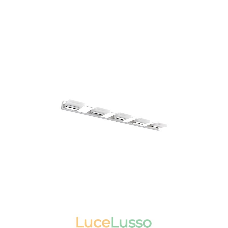 Lampada a specchio in acciaio inox e acrilico