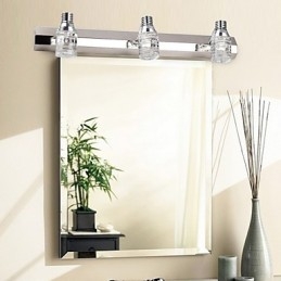 Applique moderna con paralume a bolle in vetro, stile specchio frontale