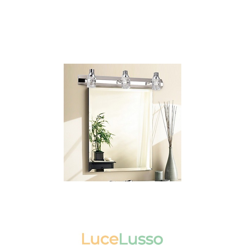 Applique moderna con paralume a bolle in vetro, stile specchio frontale