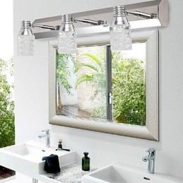 Applique moderna con paralume a bolle in vetro, stile specchio frontale