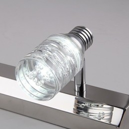 Applique moderna con paralume a bolle in vetro, stile specchio frontale