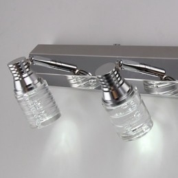 Applique moderna con paralume a bolle in vetro, stile specchio frontale