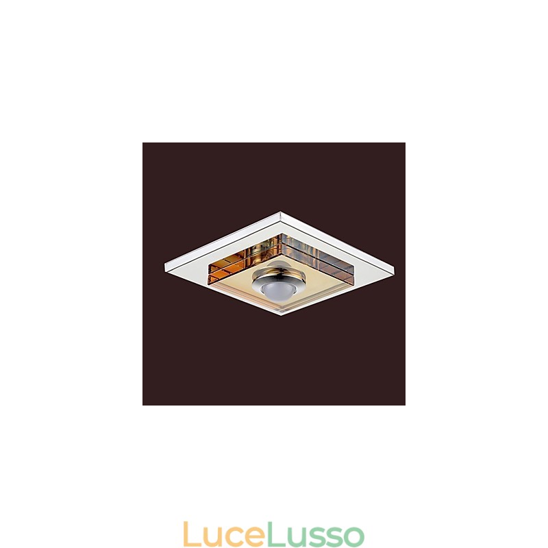 Lampada da soffitto in cristallo ambra 1 luce montata a filo