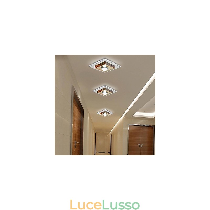 Lampada da soffitto in cristallo ambra 1 luce montata a filo