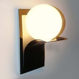 Applique da parete per bagno moderna in metallo e vetro con globo galvanico