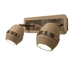 Moderne luci da parete cromate sferiche Luci da bagno con 2 luci