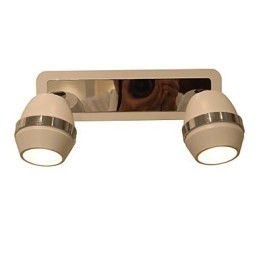 Moderne luci da parete cromate sferiche Luci da bagno con 2 luci