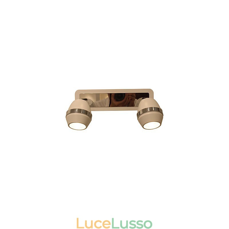 Moderne luci da parete cromate sferiche Luci da bagno con 2 luci