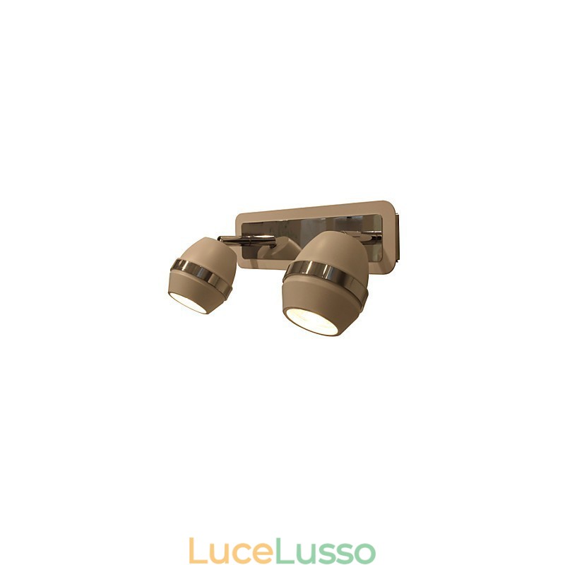 Moderne luci da parete cromate sferiche Luci da bagno con 2 luci