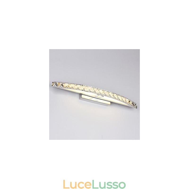 Illuminazione da parete per bagno in cristallo contemporaneo da 18 W
