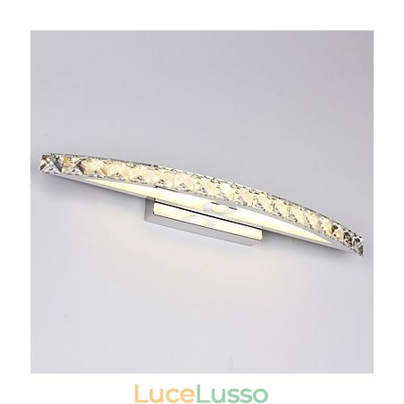 Illuminazione da parete per bagno in cristallo contemporaneo da 18 W