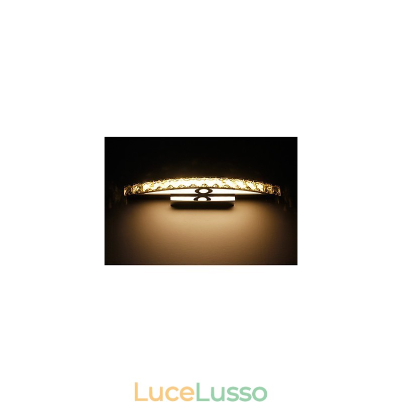 Illuminazione da parete per bagno in cristallo contemporaneo da 18 W