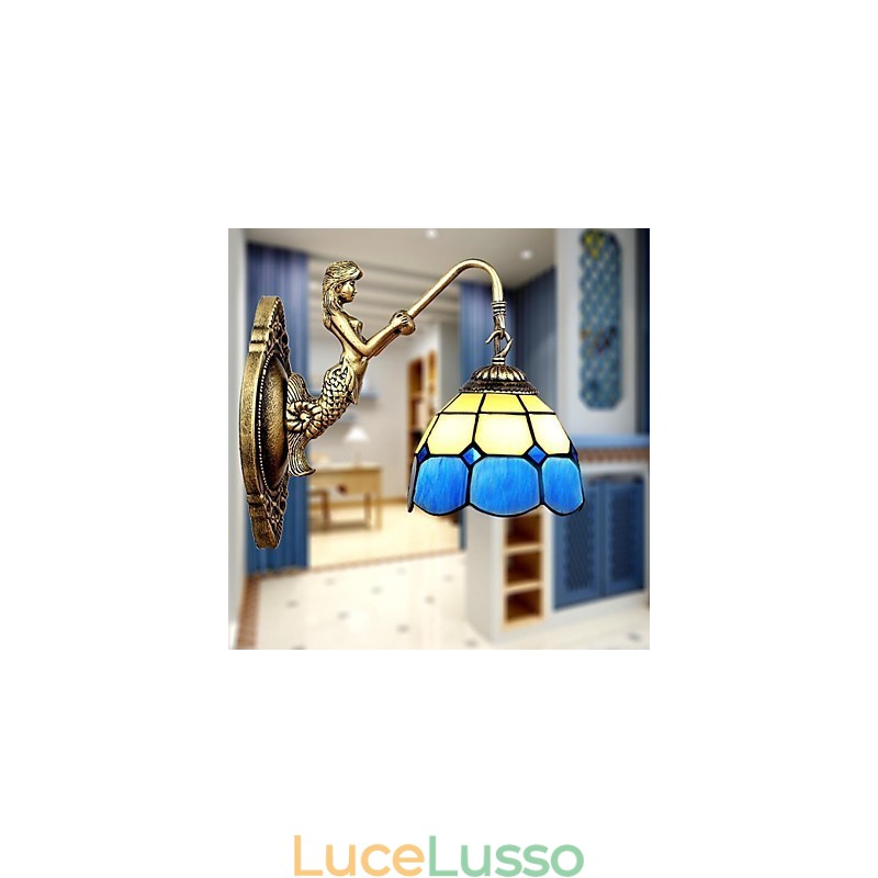 Lampada da parete Europa Type Restoring Ancient Ways Creative Mediterranean Glass Lights