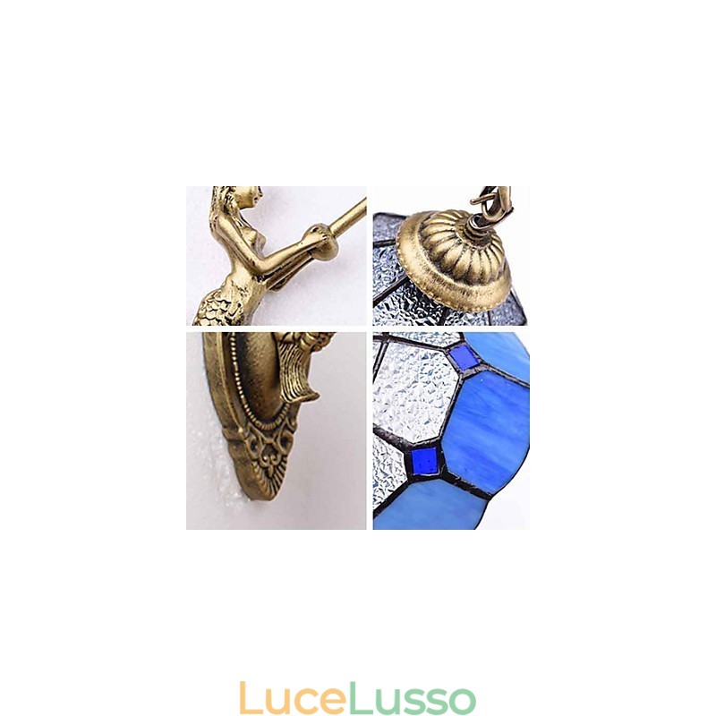 Lampada da parete Europa Type Restoring Ancient Ways Creative Mediterranean Glass Lights