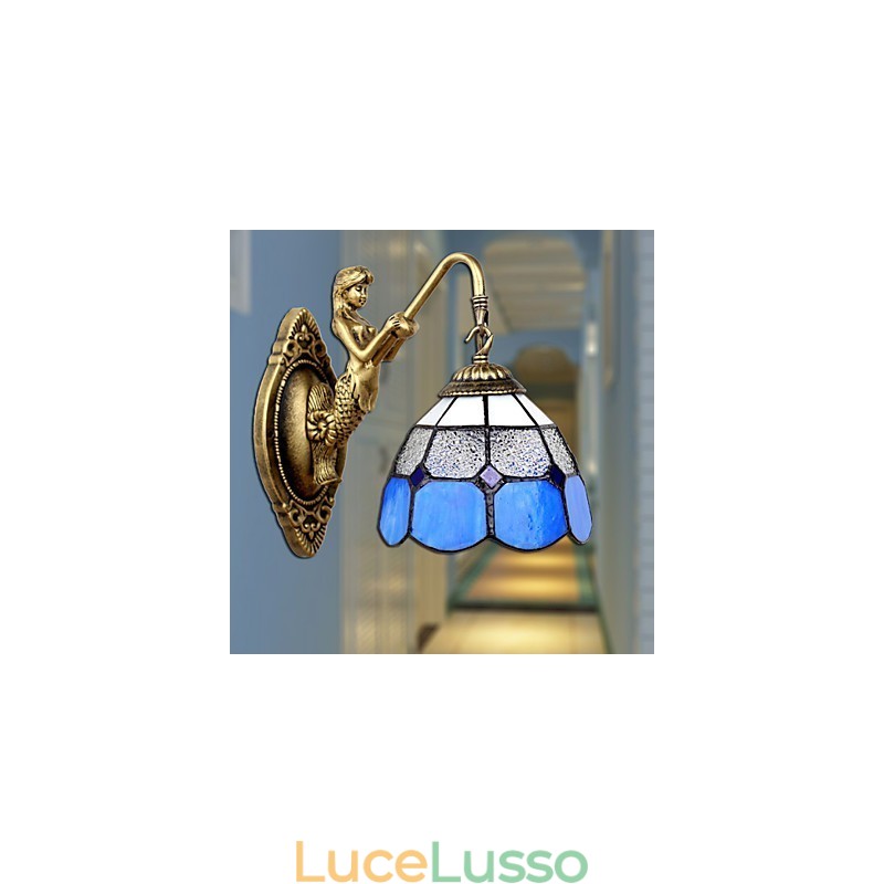 Lampada da parete Europa Type Restoring Ancient Ways Creative Mediterranean Glass Lights