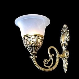 Applique da parete in bronzo, luci in vetro moiré, retrò europeo classico 220V