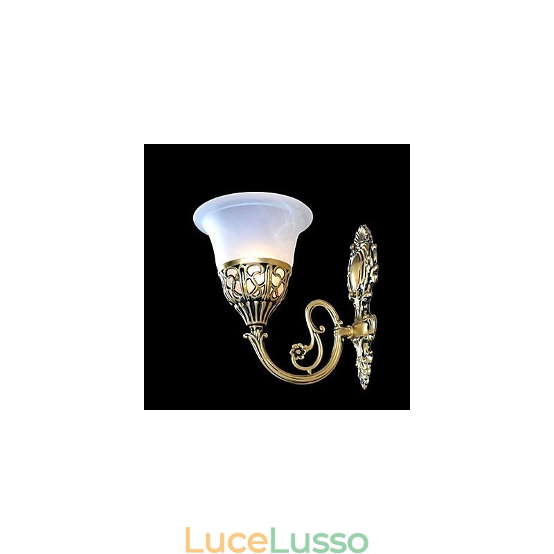 Applique da parete in bronzo, luci in vetro moiré, retrò europeo classico 220V