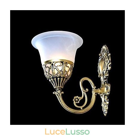 Applique da parete in bronzo, luci in vetro moiré, retrò europeo classico 220V Applique da parete in bronzo, luci in vetro moiré, retrò europeo classico 220V