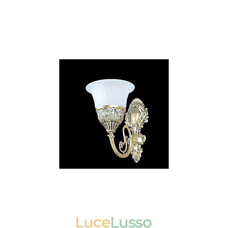 Applique da parete in bronzo, luci in vetro moiré, retrò europeo classico 220V