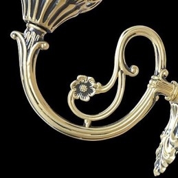 Applique da parete in bronzo, luci in vetro moiré, retrò europeo classico 220V