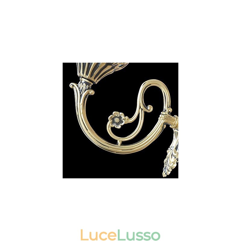 Applique da parete in bronzo, luci in vetro moiré, retrò europeo classico 220V