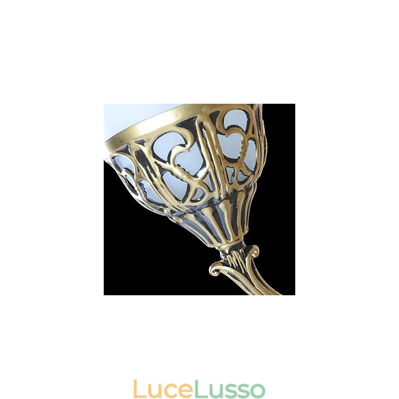Applique da parete in bronzo, luci in vetro moiré, retrò europeo classico 220V