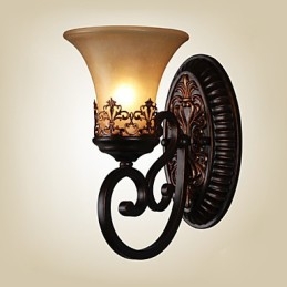 Applique vintage 1 luce con paralume in vetro in resina per camera da letto, soggiorno, corridoio