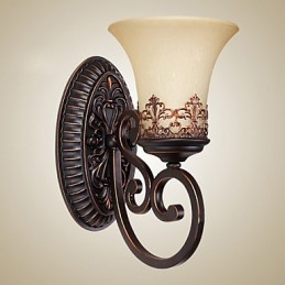 Applique vintage 1 luce con paralume in vetro in resina per camera da letto, soggiorno, corridoio