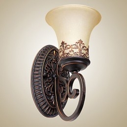Applique vintage 1 luce con paralume in vetro in resina per camera da letto, soggiorno, corridoio