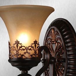 Applique vintage 1 luce con paralume in vetro in resina per camera da letto, soggiorno, corridoio