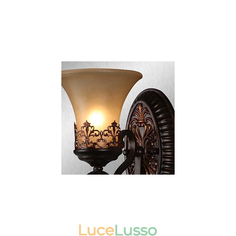 Applique vintage 1 luce con paralume in vetro in resina per camera da letto, soggiorno, corridoio