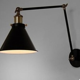 Lampada da parete doppia con sezione ombrello nero, personalità loft, nostalgia industriale