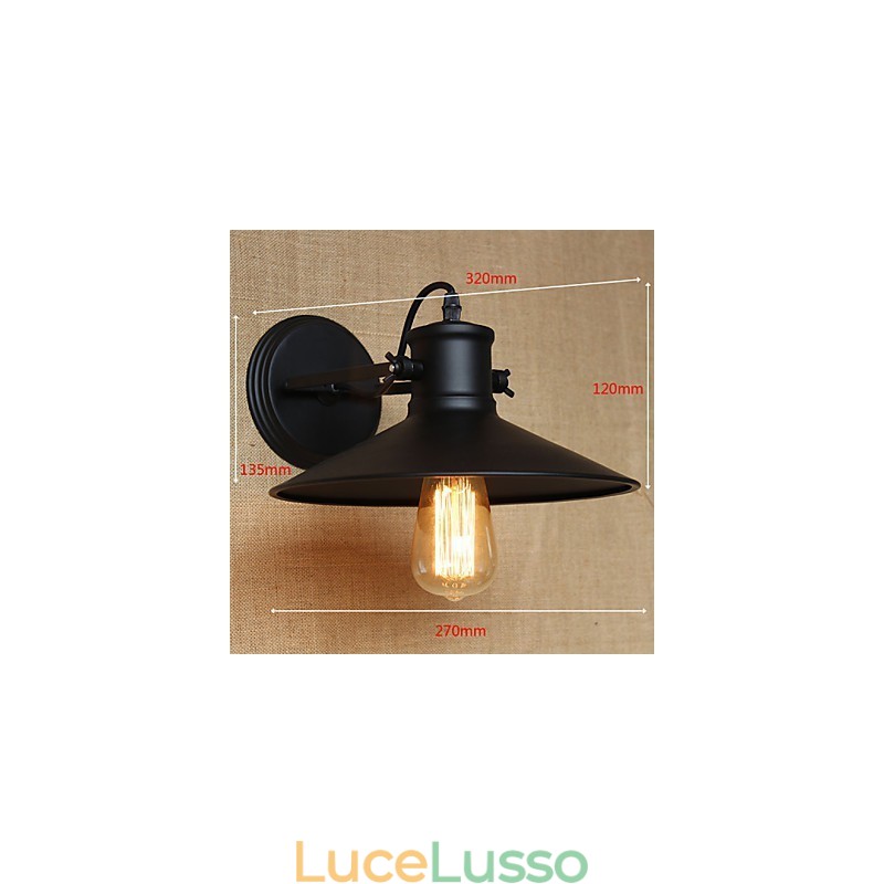 Lampada da parete in ferro retrò moderna creativa industriale vento nero vernice negozio magazzino bar caffetteria hotel