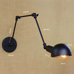 Personalità Braccio lungo Angolo regolabile Bar Tre lampade retrò soggiorno illuminazione decorativa applique da parete