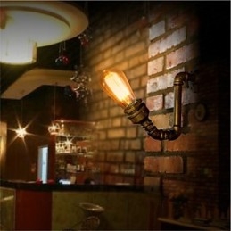Lampada da parete vintage in stile Edison industriale in stile American Village Loft, lampada da parete retrò con tubi dell'acqua