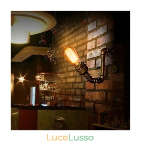 Lampada da parete vintage in stile Edison industriale in stile American Village Loft, lampada da parete retrò con tubi dell'acqua Lampada da parete vintage in stile Edison industriale in stile American Village Loft, lampada da parete retrò con tubi dell'acqua