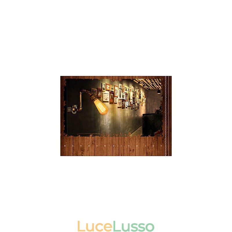 Lampada da parete vintage in stile Edison industriale in stile American Village Loft, lampada da parete retrò con tubi dell'acqua